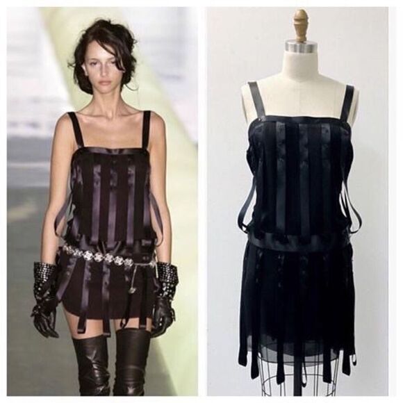 Vintage Chanel 03A, 2003 Fall Snap Collection Black Mini Dress Top Tunic FR 34 U - Picture 1 of 16
